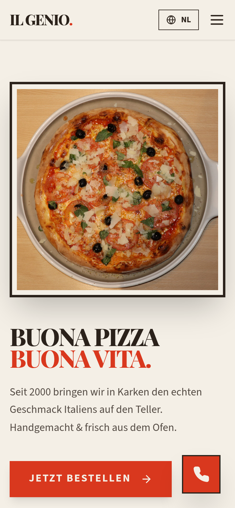 Il Genio Website auf dem Smartphone